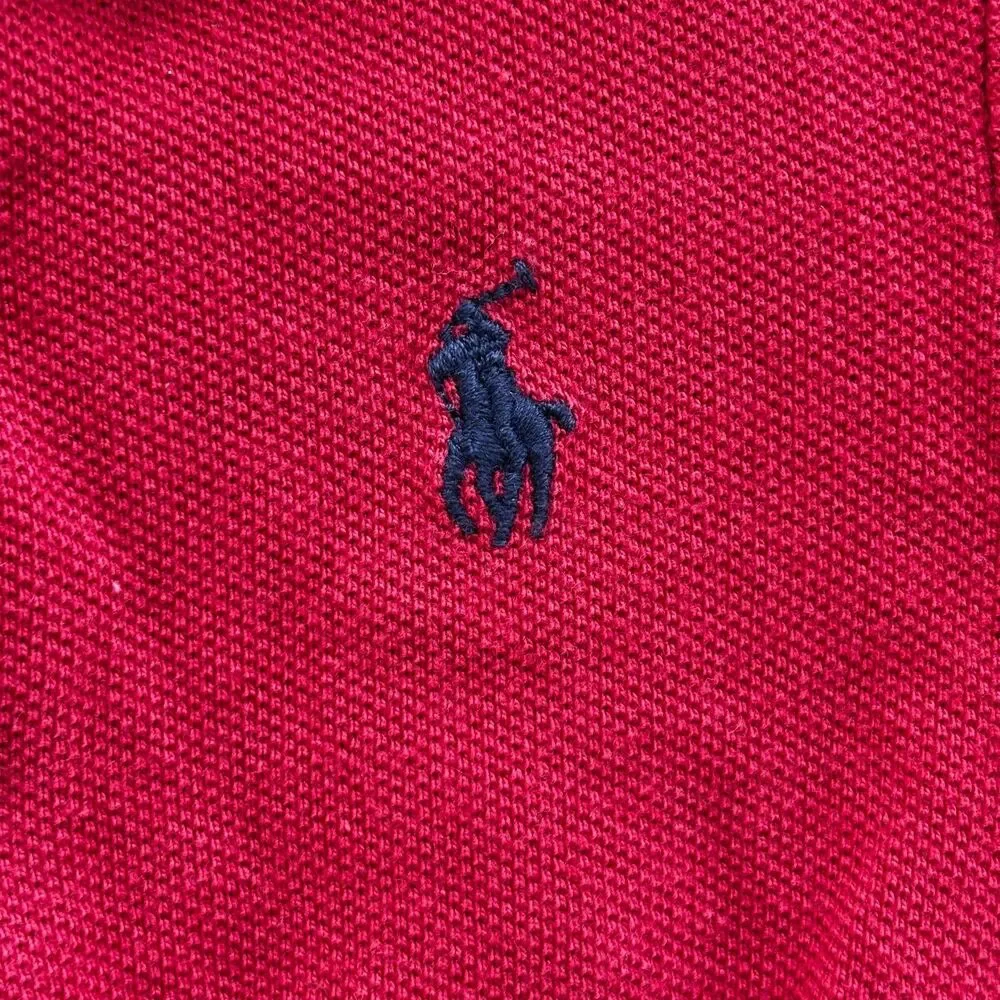 Ralph Lauren 18M Red Polo Romper Pony Logo Cotton Collared Outfit
